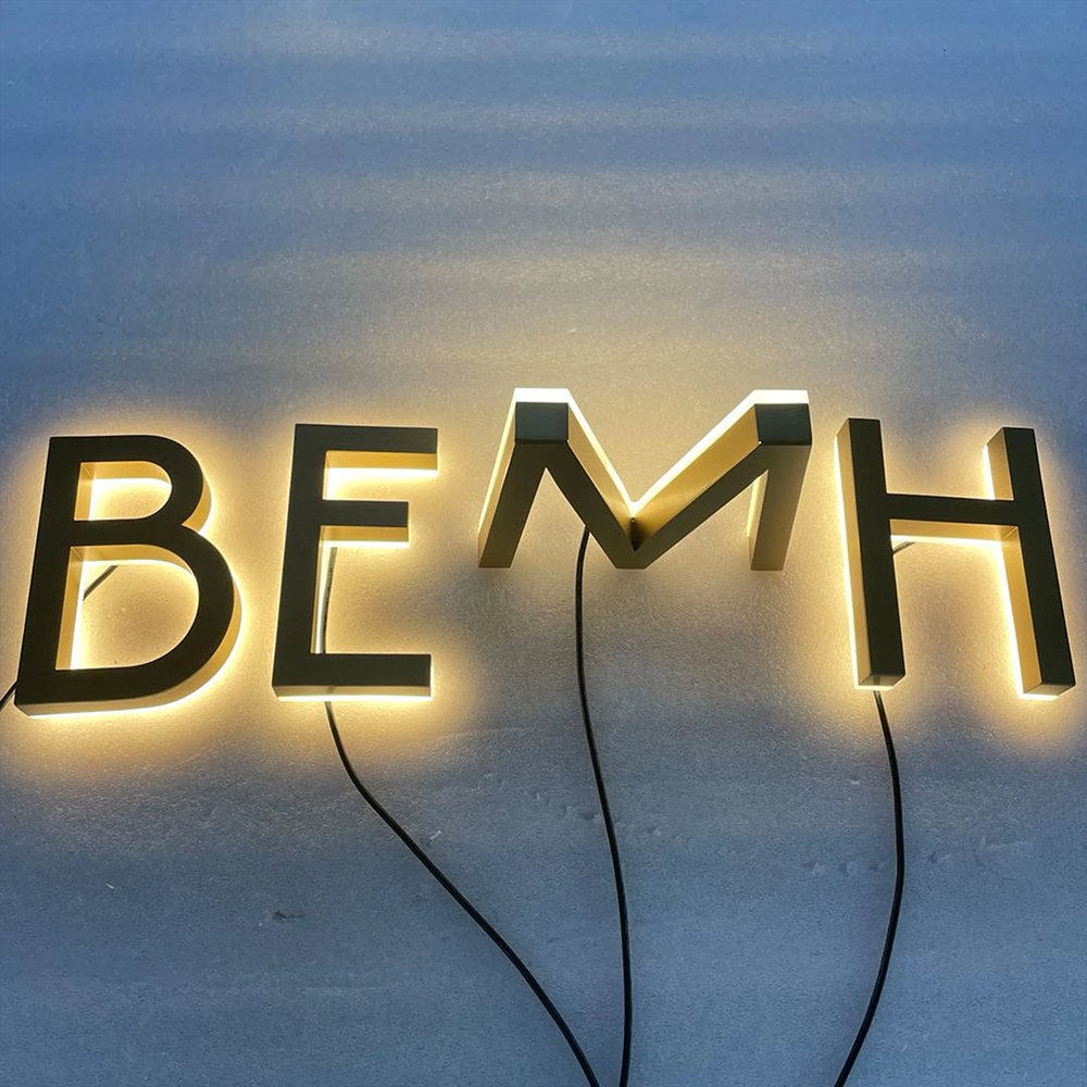 New Style Office Interior Backlit Lighting Store Signage Design Wall Led 3d Channel Letters Custom Reception Sign