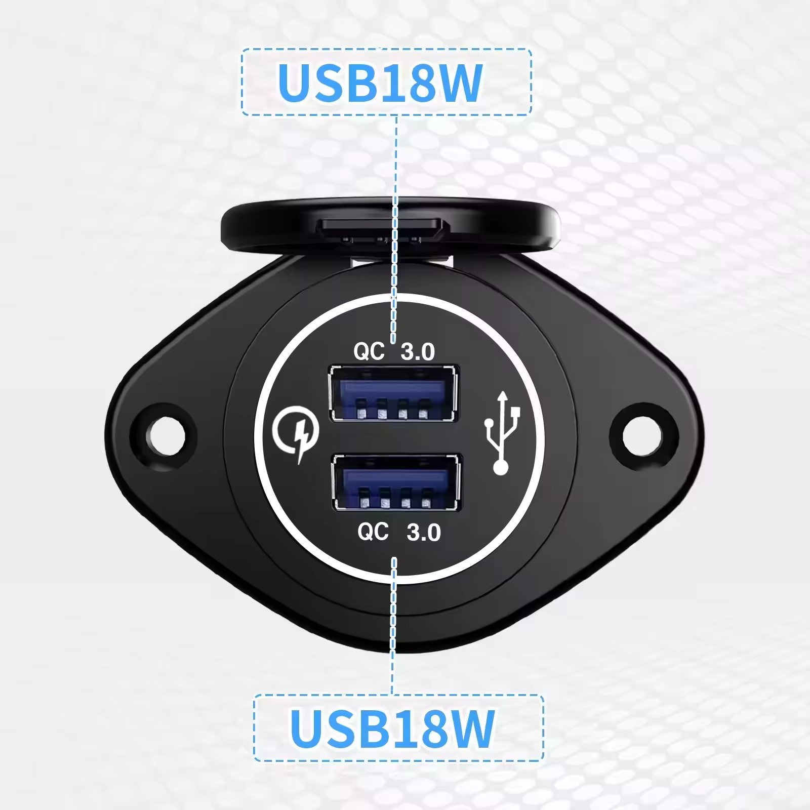 Factory Price 36W Dual QC3.0 Car Charger 5V Waterproof Wall Outlet for Cars Bus Boat RV Golf New RV Control Panel 12-24V