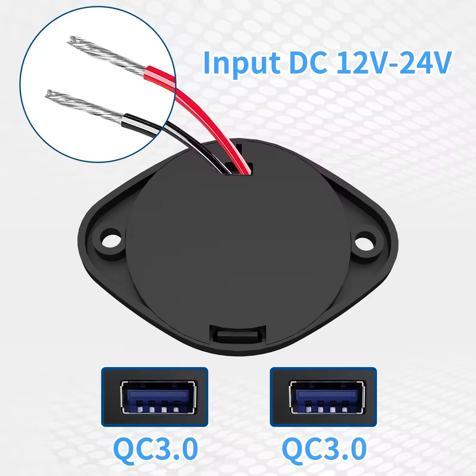 Factory Price 36W Dual QC3.0 Car Charger 5V Waterproof Wall Outlet for Cars Bus Boat RV Golf New RV Control Panel 12-24V