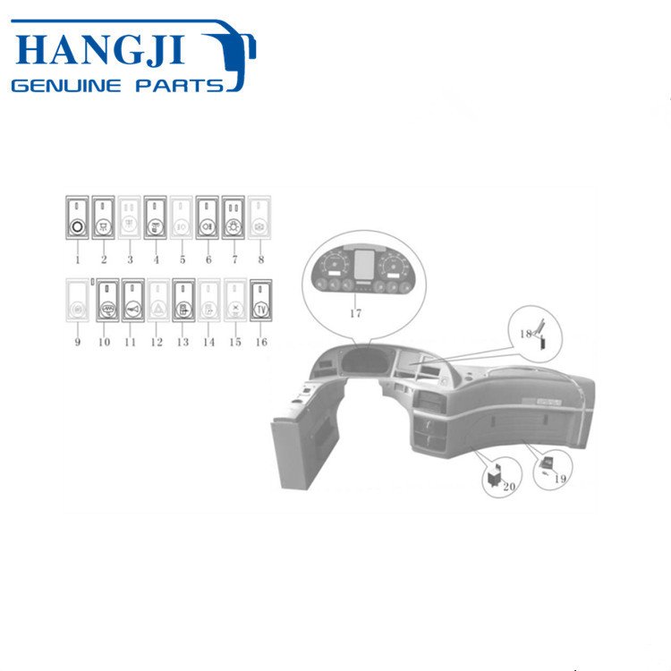 Hot selling high quality bus part accessories 3712-00446 emergency light warping switch