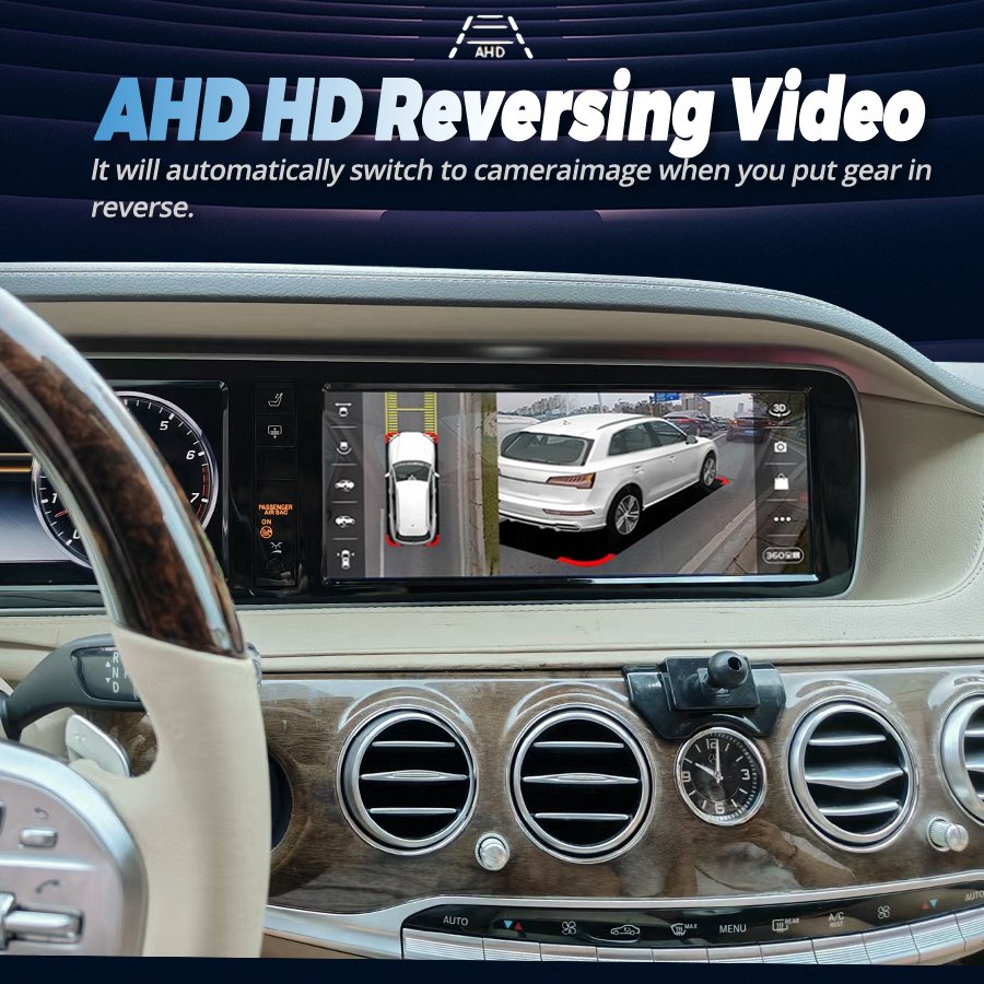 12.3" Wireless CarPlay for Mercedes Benz S-Class W222 2014-2018 with Android Auto Mirror Link Navigation Multimedia Video Player