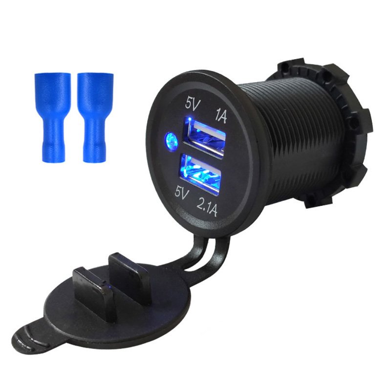 3.1A 2.1A Dual Port Bus Boat Marine Car Charger 12V USB Socket