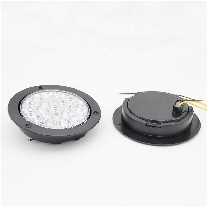 4 Inch Plastic Housing Truck Trailer Led Light Round Tail Turn Braking Reverse Turn Signal Stop Light Bus School