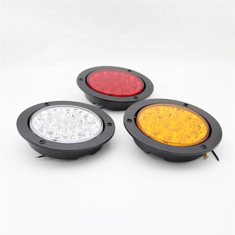 4 Inch Plastic Housing Truck Trailer Led Light Round Tail Turn Braking Reverse Turn Signal Stop Light Bus School