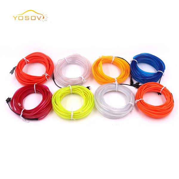 Yosovlamp 1-5 M Car LED Cold Light Line with Edge Clip Type Luminous Line Light with Cigarette Lighter Inside the Car Atmosphere