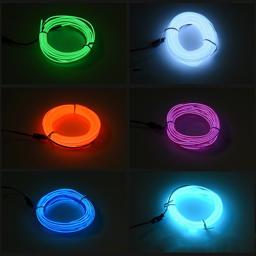Yosovlamp 1-5 M Car LED Cold Light Line with Edge Clip Type Luminous Line Light with Cigarette Lighter Inside the Car Atmosphere