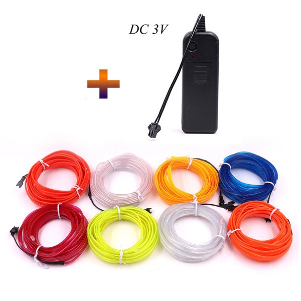 Yosovlamp 1-5 M Car LED Cold Light Line with Edge Clip Type Luminous Line Light with Cigarette Lighter Inside the Car Atmosphere