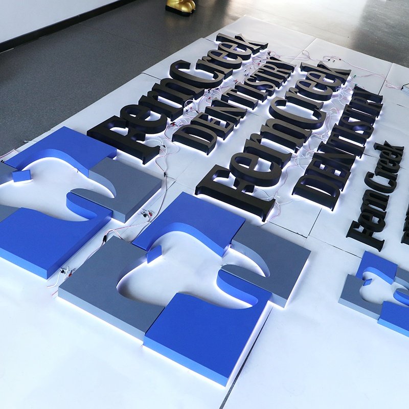 EZD Customize Doctor Clinic Building Dentist Office Outdoor Waterproof 3D LED Illuminated Advertising Signs
