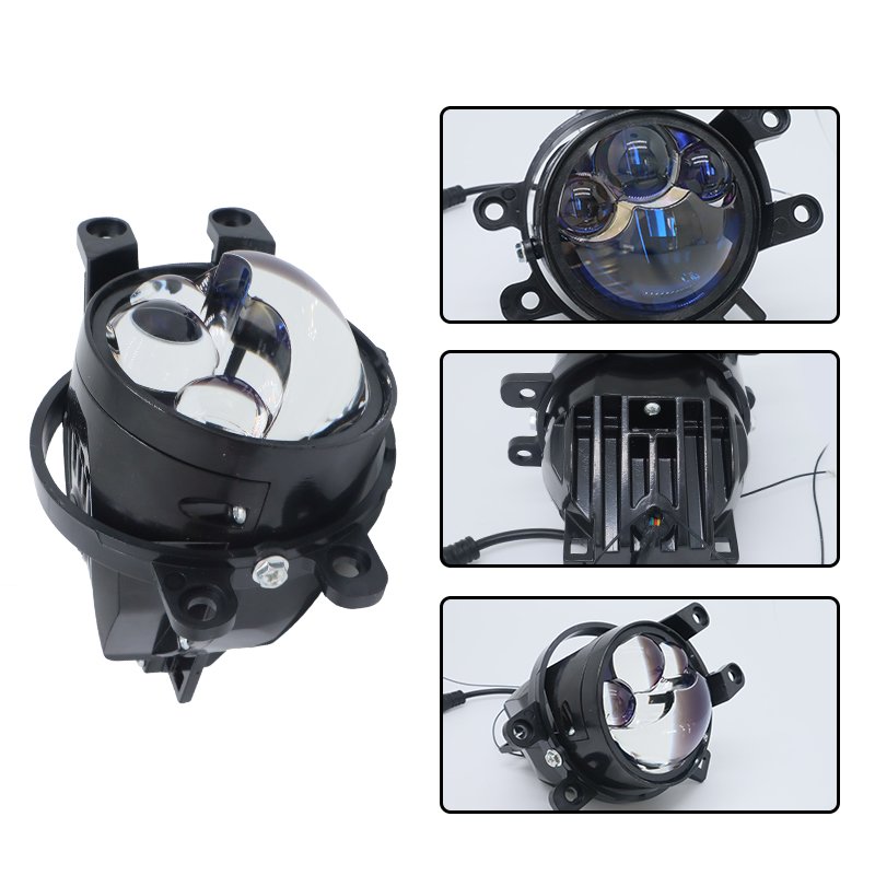 3-inch Three-direct Fog Head Light Single or Three-color High-definition Blue Film Dedicated or Universal Bracket 12V Fog Lamp
