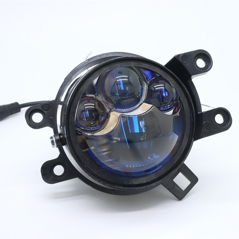 3-inch Three-direct Fog Head Light Single or Three-color High-definition Blue Film Dedicated or Universal Bracket 12V Fog Lamp
