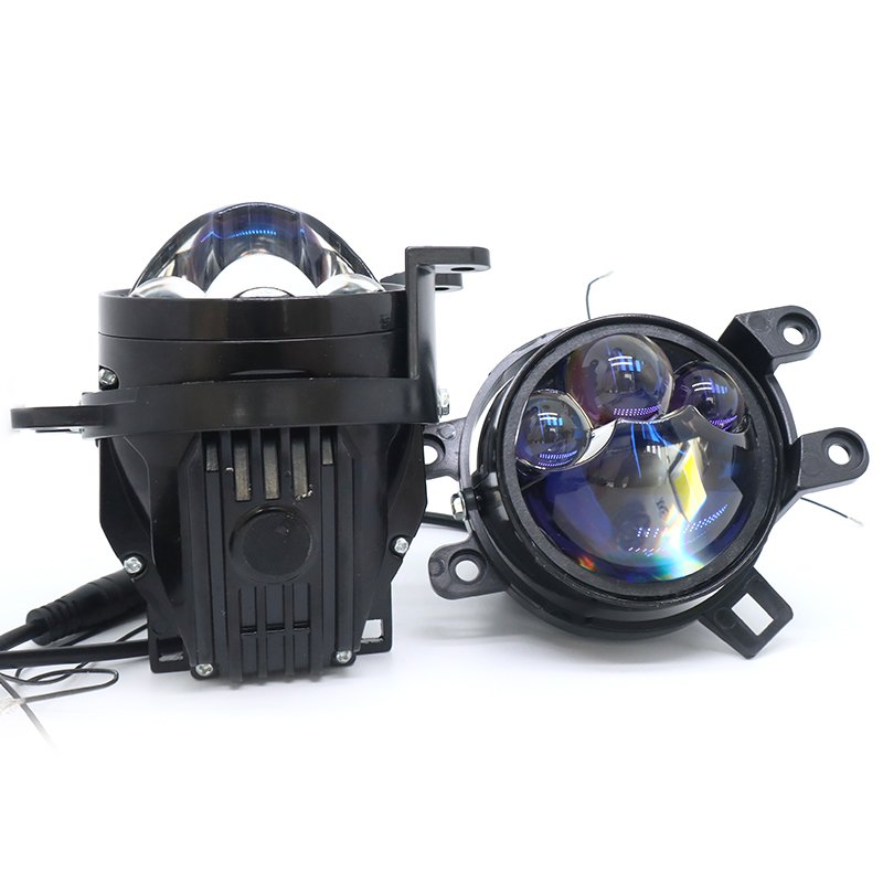 3-inch Three-direct Fog Head Light Single or Three-color High-definition Blue Film Dedicated or Universal Bracket 12V Fog Lamp