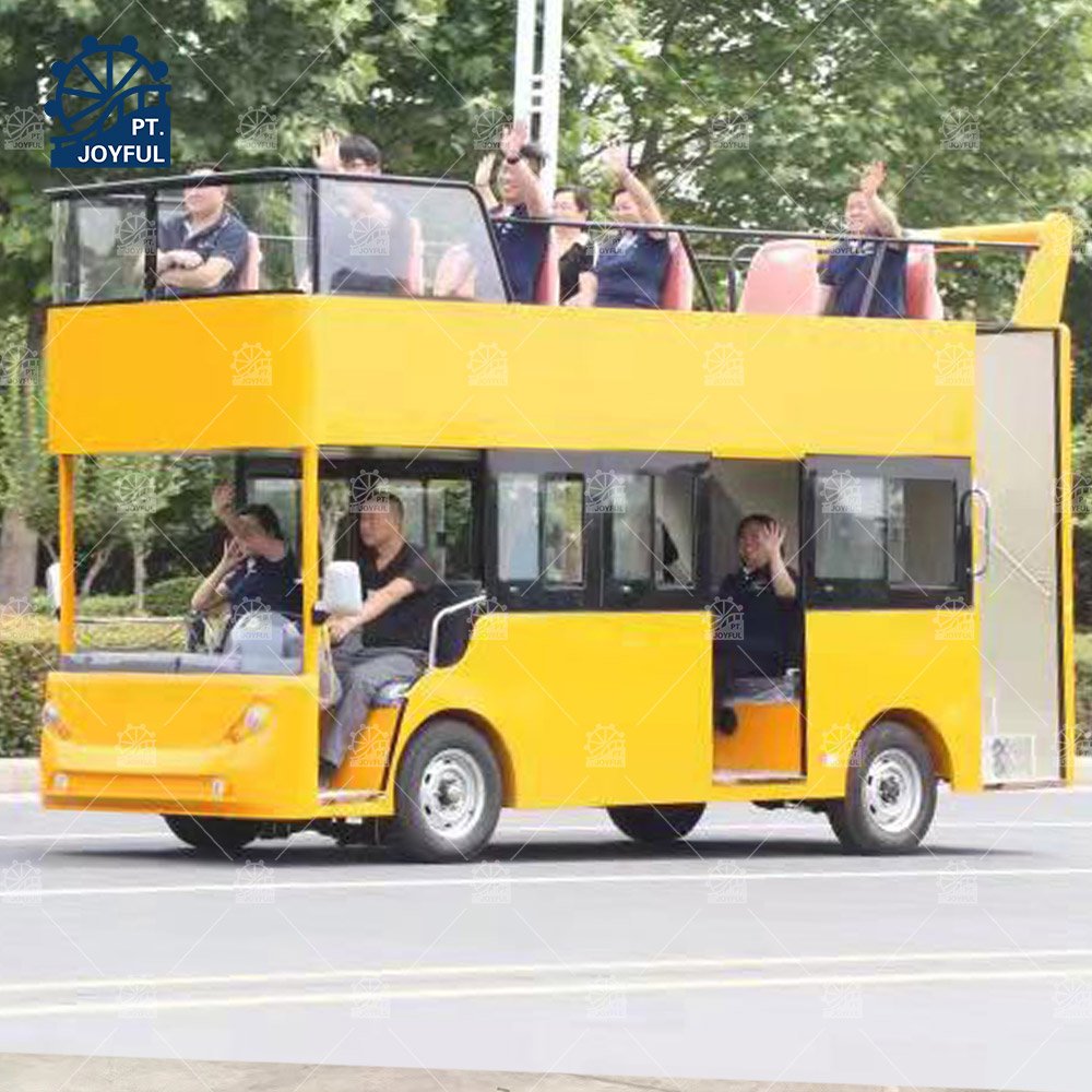 High Quality Tourist Shuttle Bus Double Decker 18 Seats 72V Sightseeing Car