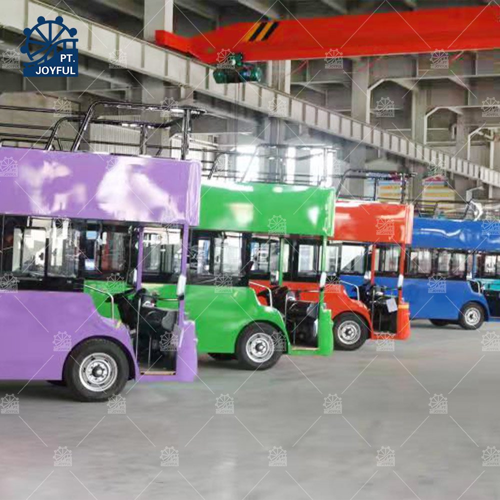 High Quality Tourist Shuttle Bus Double Decker 18 Seats 72V Sightseeing Car
