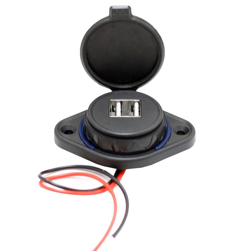 12v Car Charger Socket 2 Usb Port in Bus Boat for Cell Phone Usb 3.1A Car Charging Dual Ports With Led Light Rings