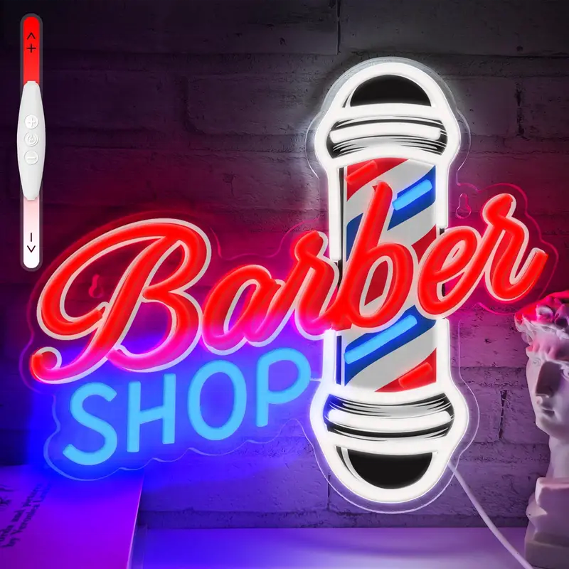 Custom Led Neon Sign Store Business logo Barber Shop Advertising Led Light up Sign Store Business logo Idea for Wall Decoration