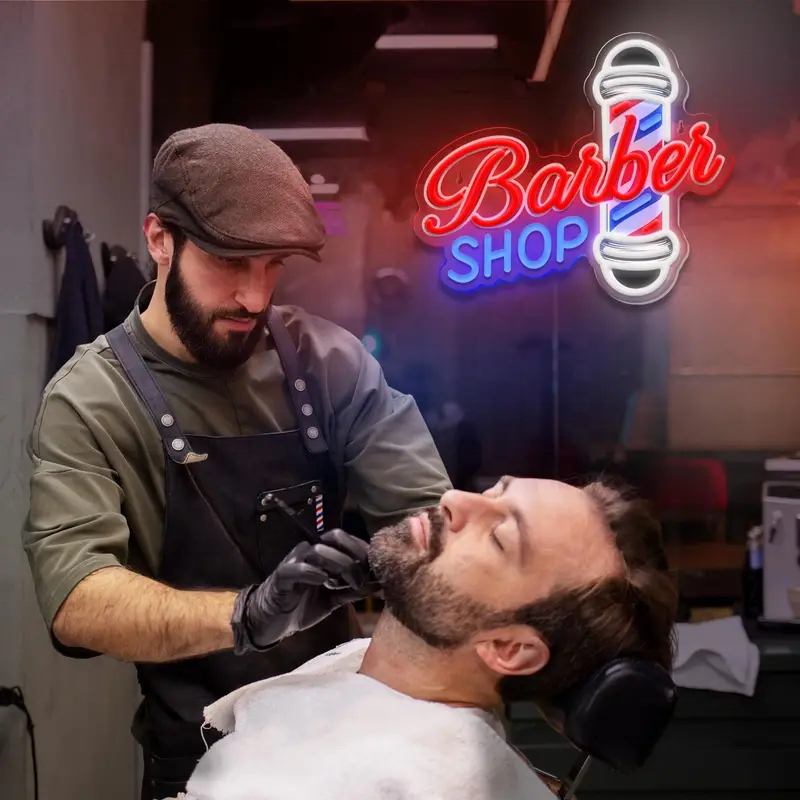 Custom Led Neon Sign Store Business logo Barber Shop Advertising Led Light up Sign Store Business logo Idea for Wall Decoration