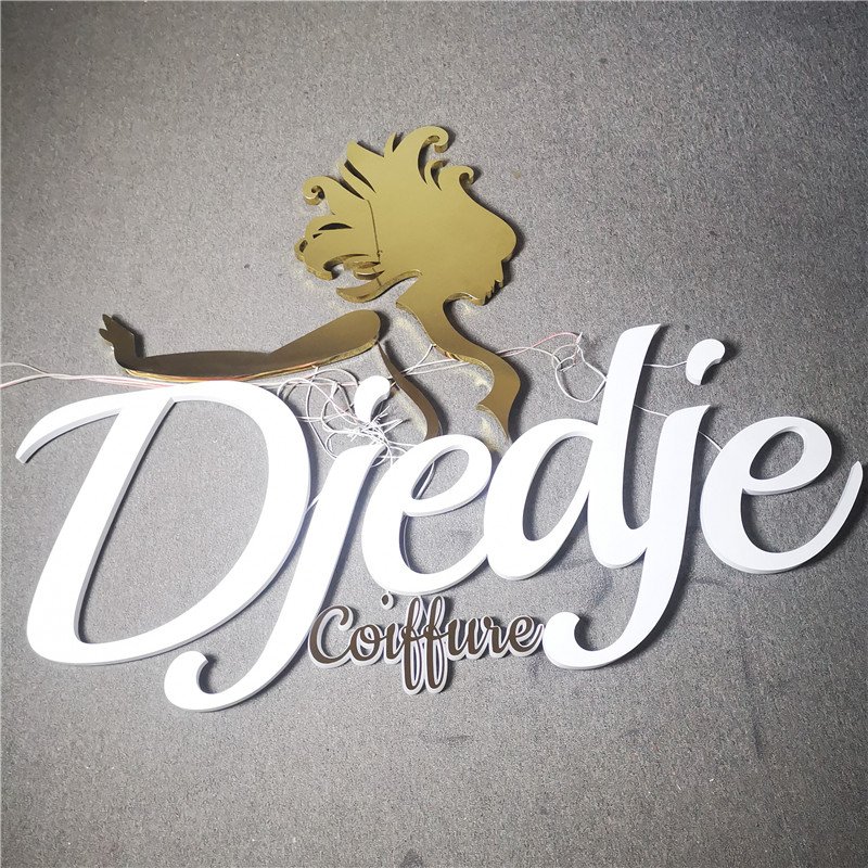 Waterproof Led Backlit Business Signs 3d Led Lighting Letters Backlit Metal logo Led Outdoor Signage