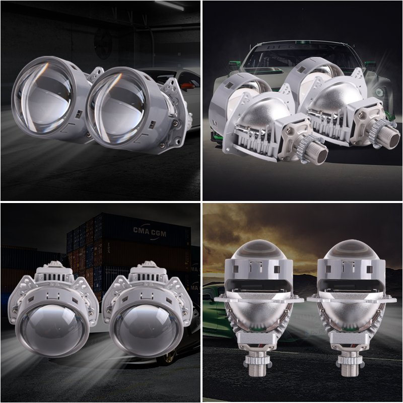 Newest H10 3-Inch 52W Bi-LED Headlights Aluminum Projector Lens 5500K Light Enhanced Visibility Truck Universe Fit Models