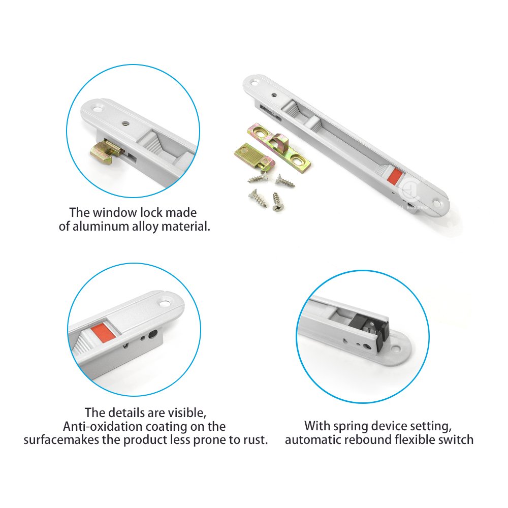 KEYI A62 Modern Design South American Hot Sale Aluminium Window Latch Locks with Hook Door and Window Accessories