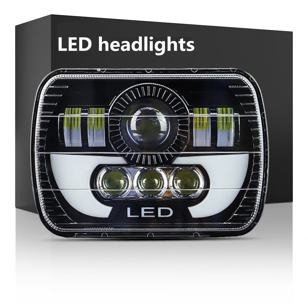 Car Accessories Super Bright Square 7Inch LED Headlight 35W Led Headlamp Hi/Low with DRL for Jeep 4X4 off Road