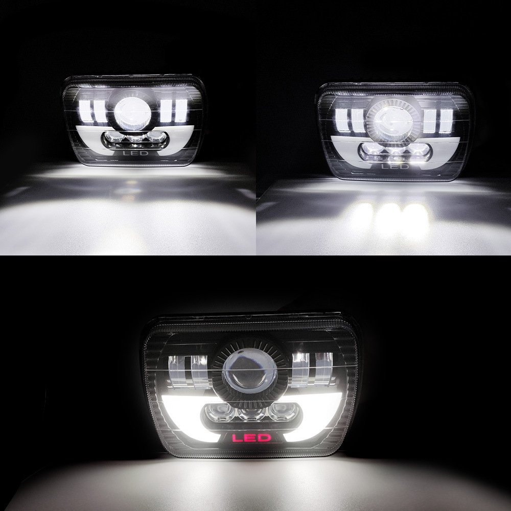 Car Accessories Super Bright Square 7Inch LED Headlight 35W Led Headlamp Hi/Low with DRL for Jeep 4X4 off Road
