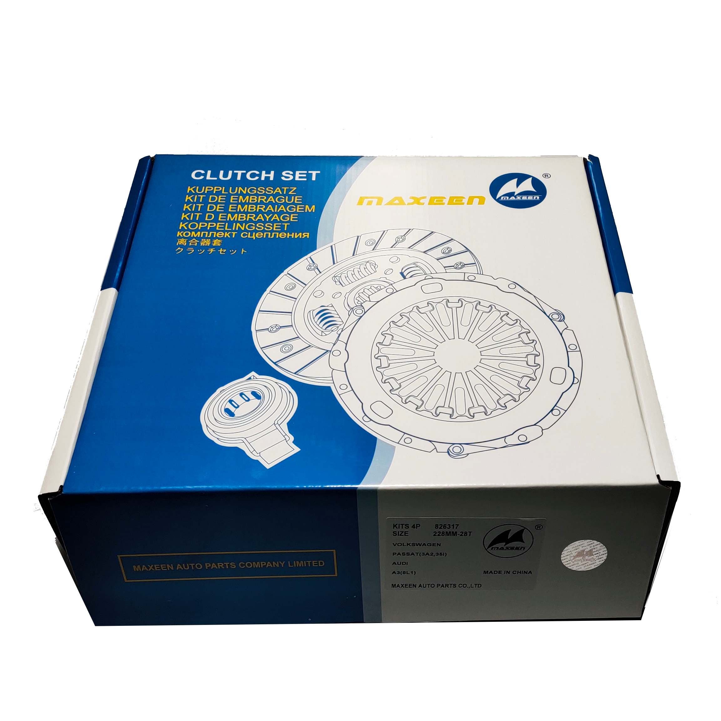 2024 Maxeen Clutch Kits Mk826317 Size 228mm for VW/AUDI Car with Ref No. #826317