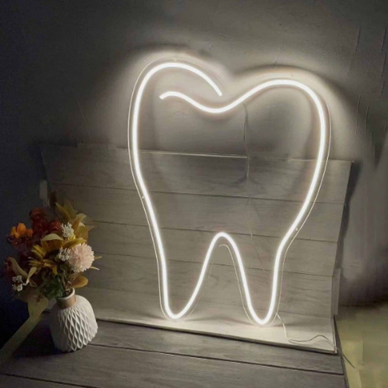 Custom Led Neon Sign Light Store Business logo Teeth Doctor Office Indoor Decoration Dentist Neon Sign