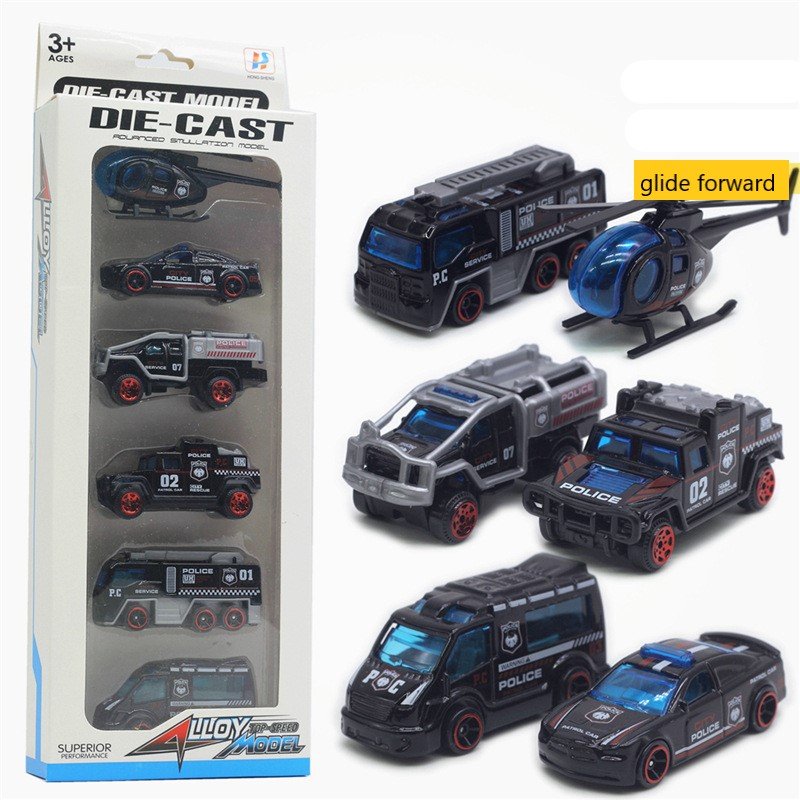 1:64 Alloy Die-casting Racing Classic Car Model Set Engineering Vehicle Excavator Road Roller Forklift Model Toys