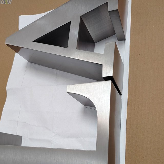 Custom 3d Sign 3d Letter Giant Letters Double Sided 4inches Depth Polished Silver Brushed Stainless Steel Letters