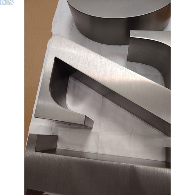 Custom 3d Sign 3d Letter Giant Letters Double Sided 4inches Depth Polished Silver Brushed Stainless Steel Letters