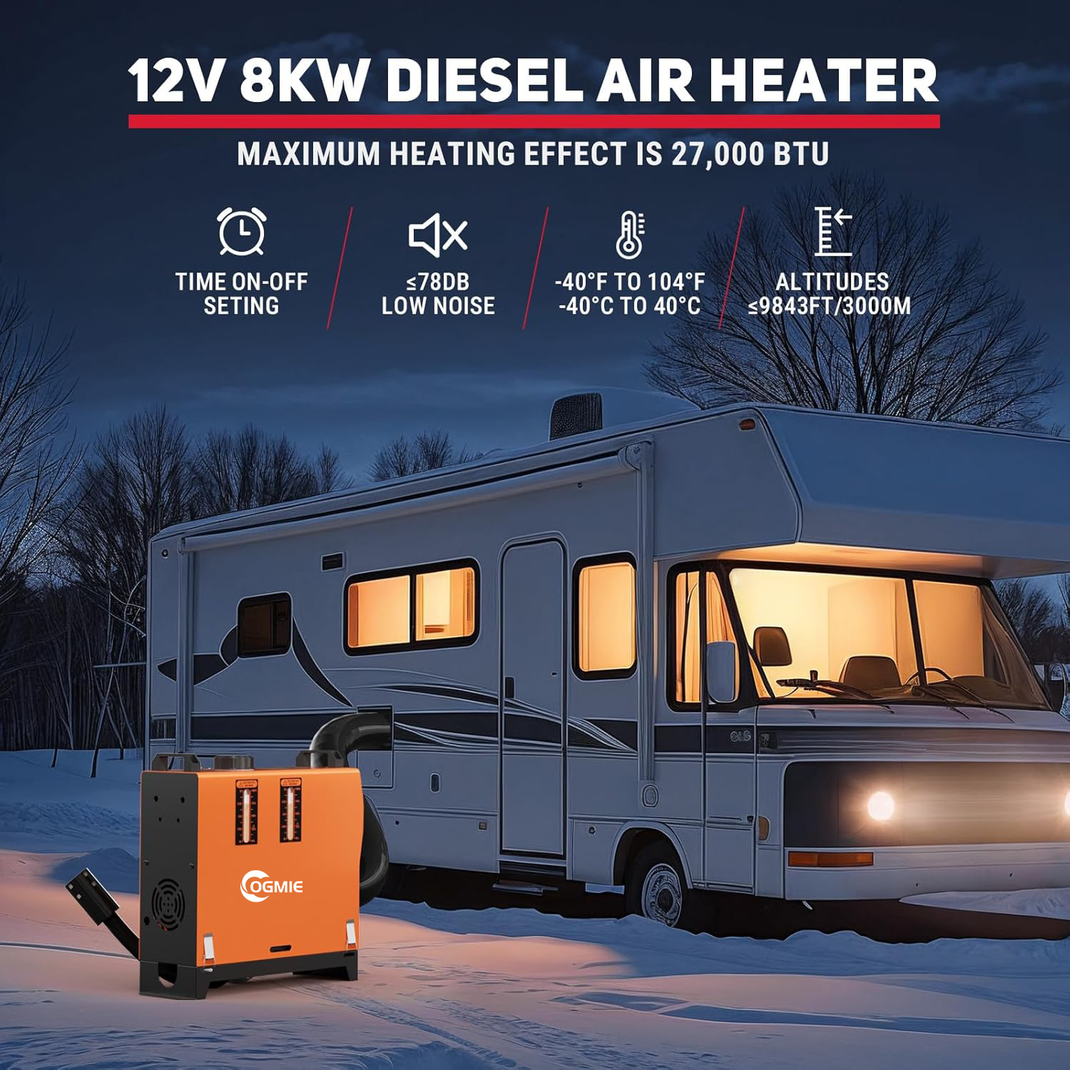 OGMIE Best-Selling 12v 24v 220v Warm Air Diesel Parking Heater 2kw 5kw 8kw for Cars Trucks Buses