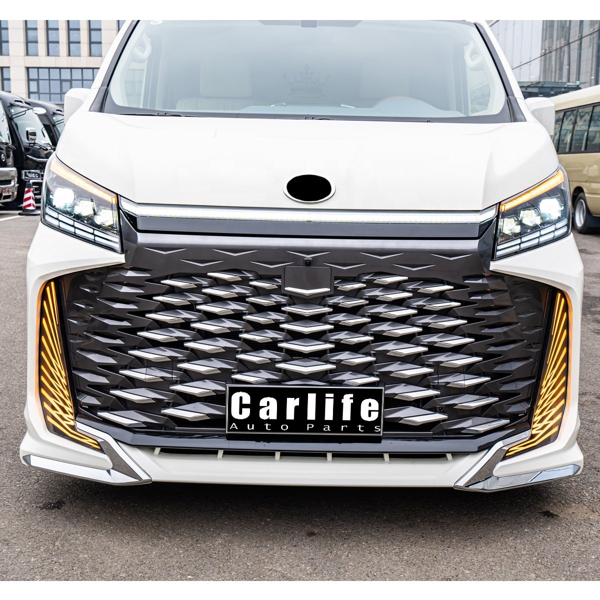 Car Auto Body Kit Bumpers for toyota HIACE 2018-2024 Year Facelift to Ultra-luxury Exterior Styling Accessories Bumpers Lights