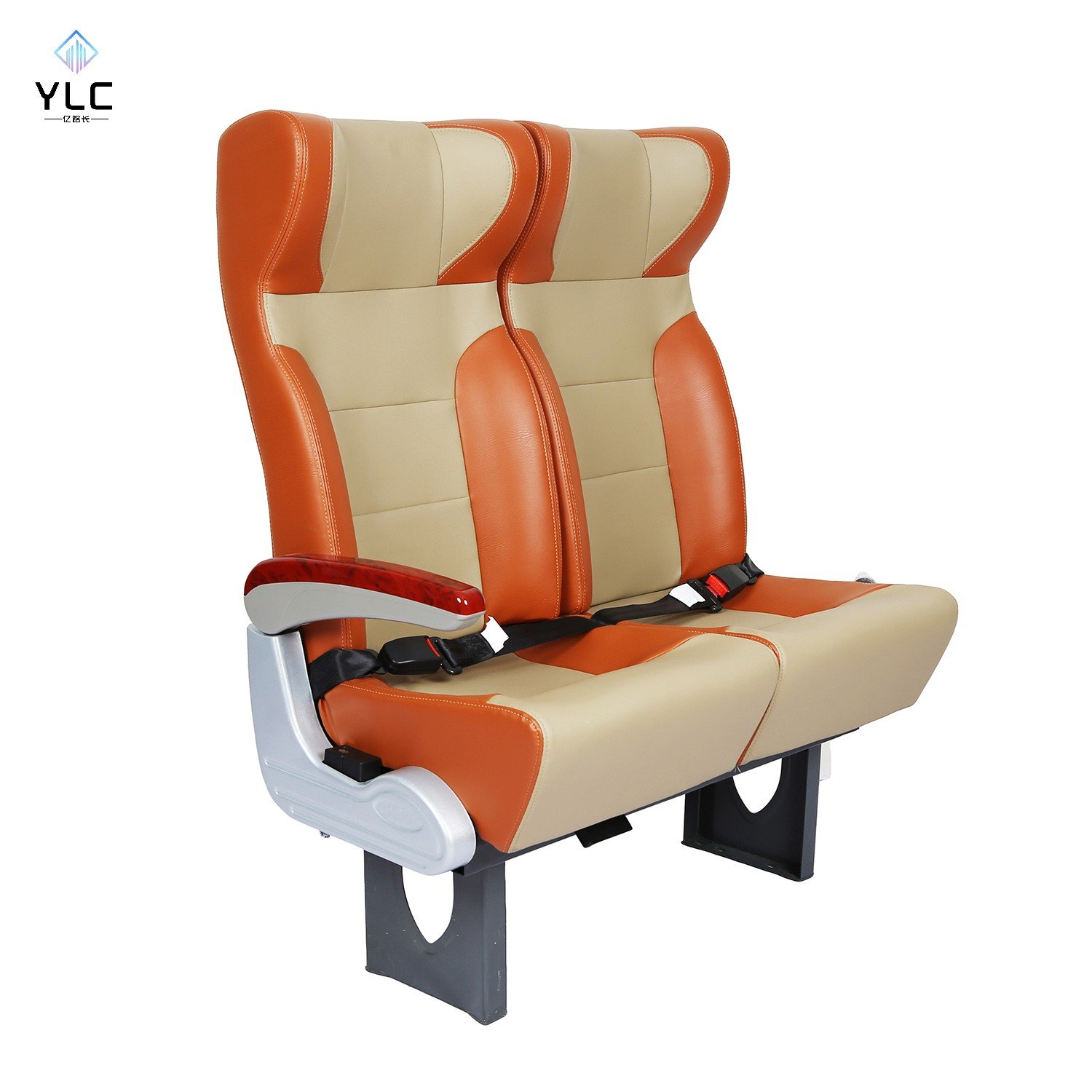 YLC Manufacturer Supply Minibus Seat Brown Flip Fold coach Bus Seat Luxury Passenger RV Seat for Tourist Bus School