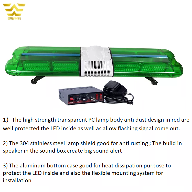 DC12V Led 100W 150W 200W Siren Horn Speaker Roof Mount Flashing Emergency Warning Used Ambulance Light