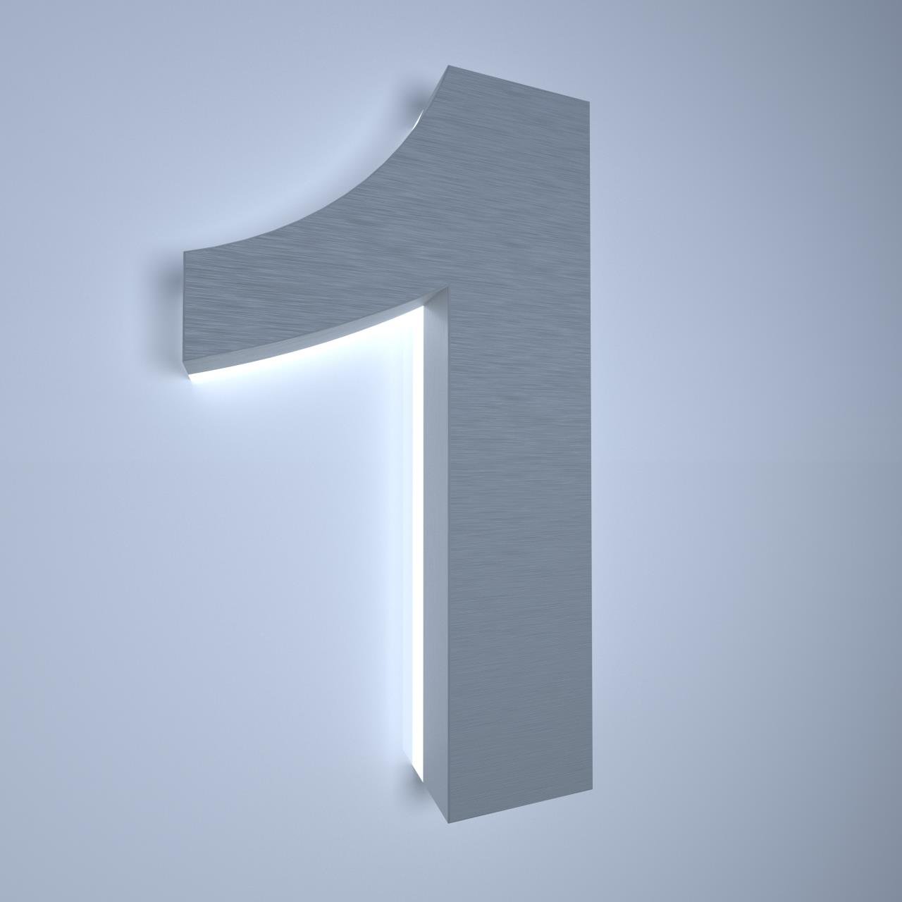 Custom 24V Outdoor 5" Solar House Number Light Metal House Number Stainless Steel Lighted Led House Number Light up Letters