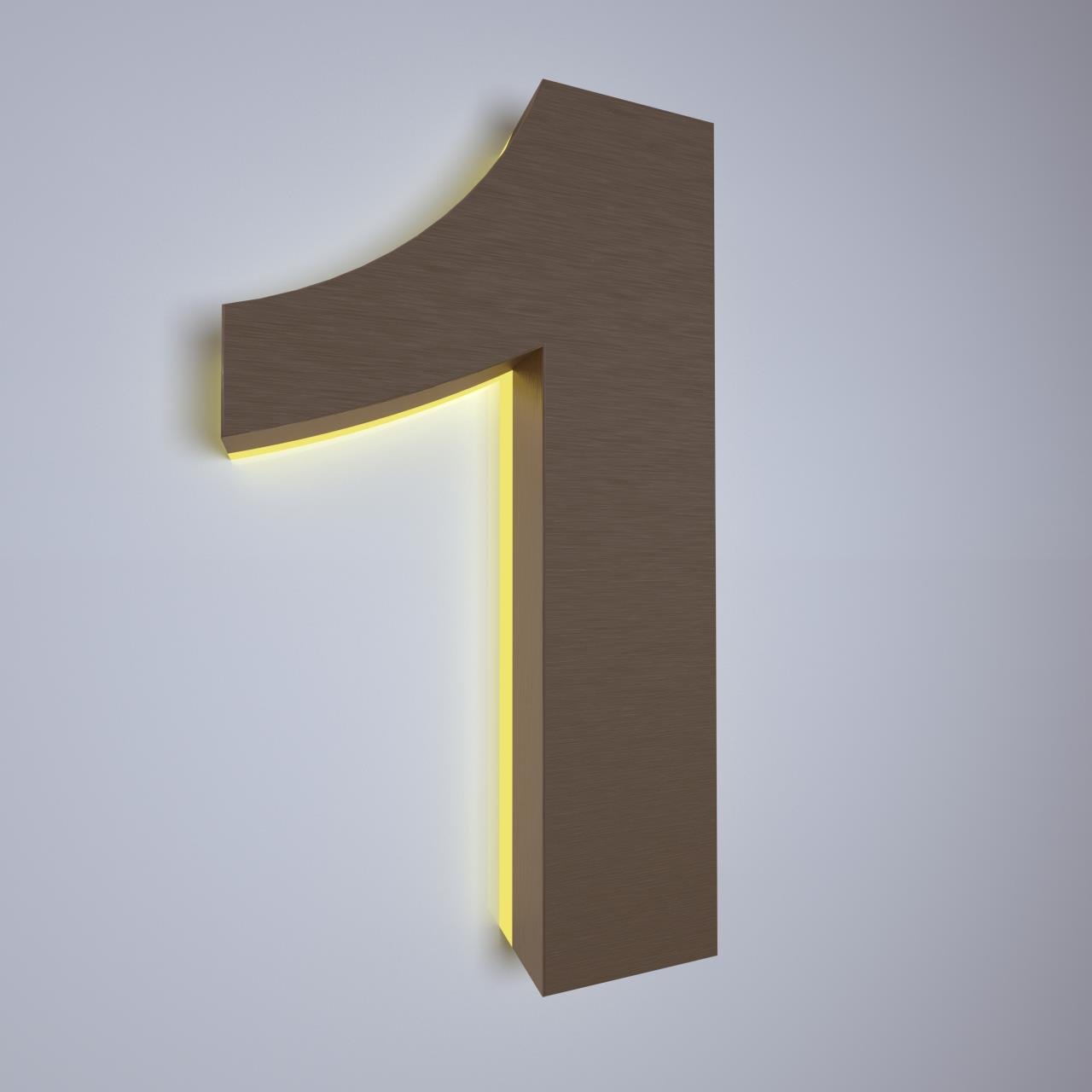 Custom 24V Outdoor 5" Solar House Number Light Metal House Number Stainless Steel Lighted Led House Number Light up Letters