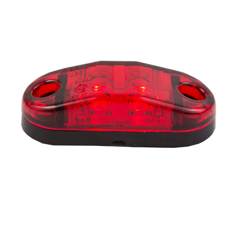 Waterproof IP67 12v 24V Red 2.5 Inch Oval LED Trailer Marker Light t with DOT SAE E-mark for Truck Trailer Boat RV