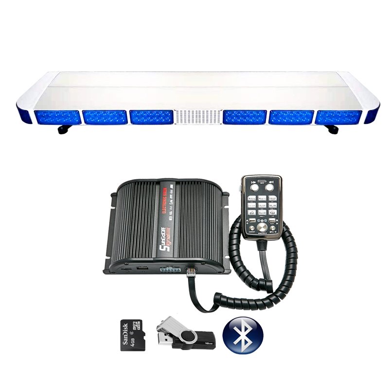 1600MM Lightbar with Speaker and Siren Led Warning signal Light MP3 Cop Motor Light Warning Lighthead