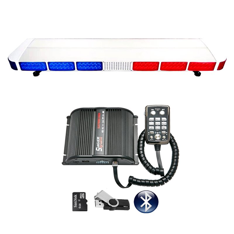 1600MM Lightbar with Speaker and Siren Led Warning signal Light MP3 Cop Motor Light Warning Lighthead