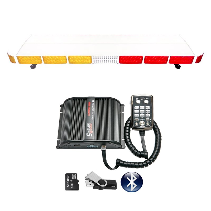 1600MM Lightbar with Speaker and Siren Led Warning signal Light MP3 Cop Motor Light Warning Lighthead