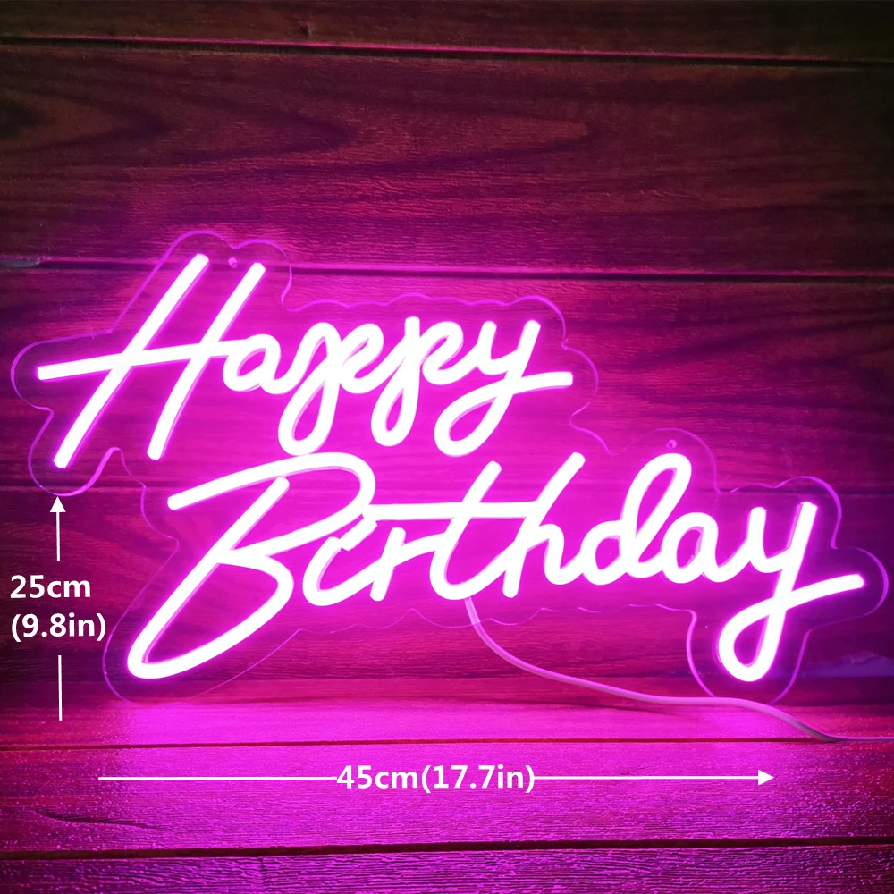 Happy Birthday Only Neon Sign Custom Neon Advertising for Wedding Bar Party Decoration LED Neon Sign