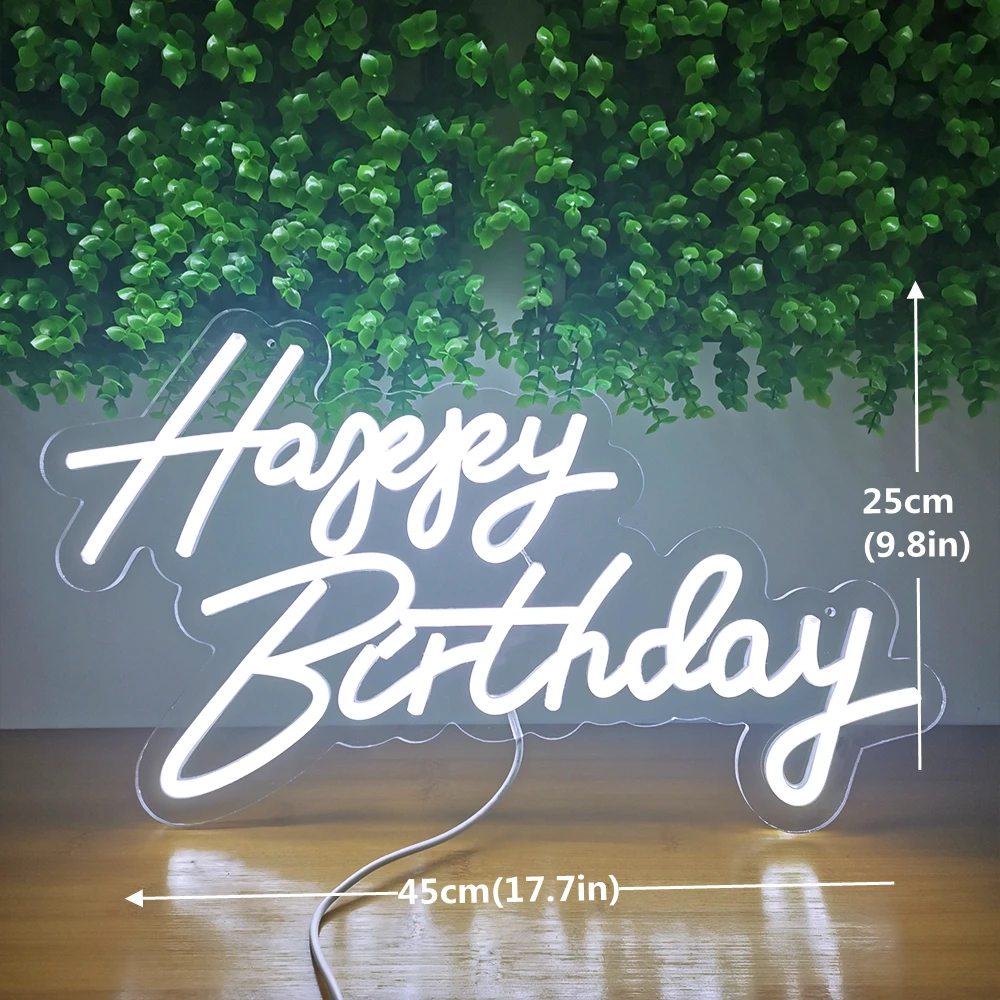 Happy Birthday Only Neon Sign Custom Neon Advertising for Wedding Bar Party Decoration LED Neon Sign