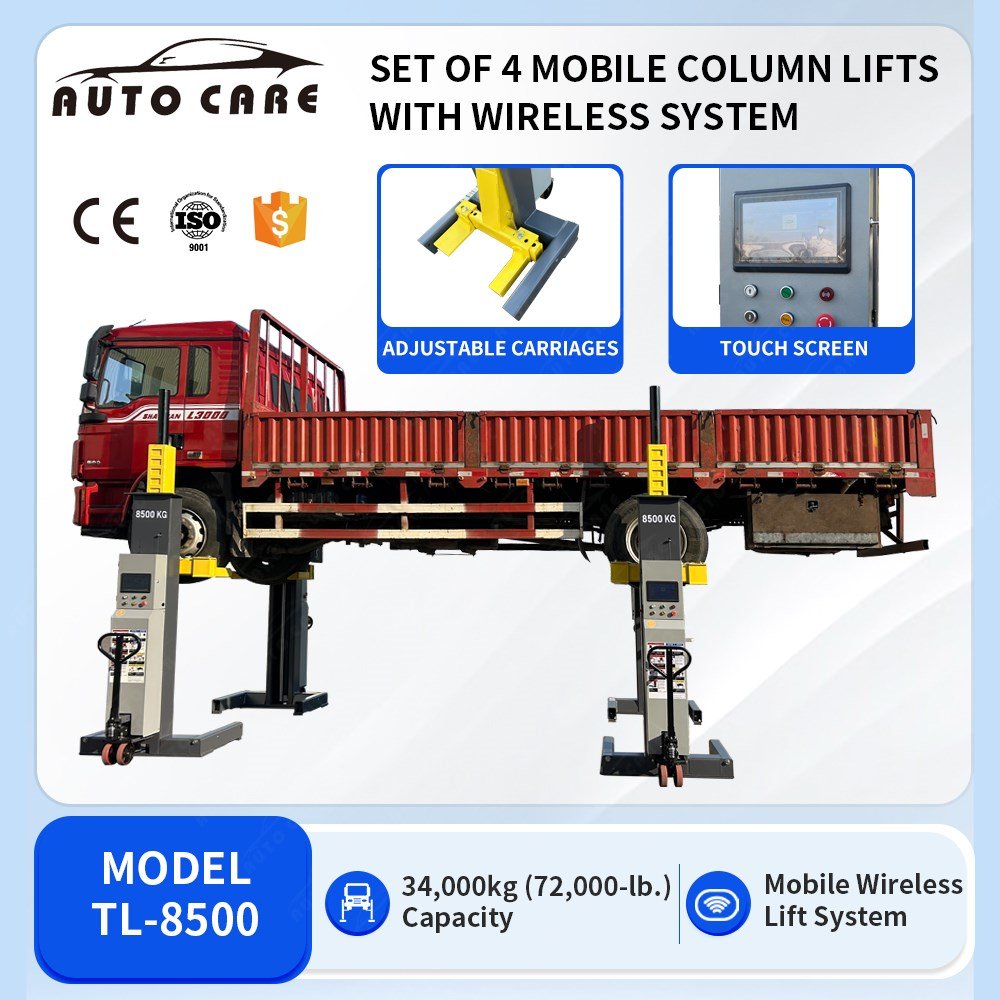 Wireless Mobile 34 Ton Electric 4 Mobile Column Truck and Bus Hoist Four Post Hydraulic Car Truck Lift with CE Certification