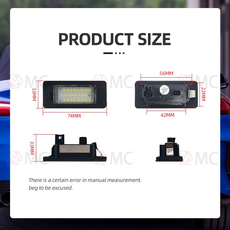 White LED License Plate Light for VW GOLF Variant JETTA Mk6 PASSAT Variant B6 B7 Sharan Tiguan Touareg Touran Transporter T6