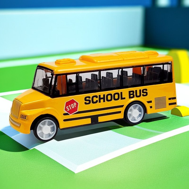 Diecast Toy Model Alloy DieCast Model Vehicle Alloy School Bus Model Car Pull Back Car Toy Vehicles for Kids
