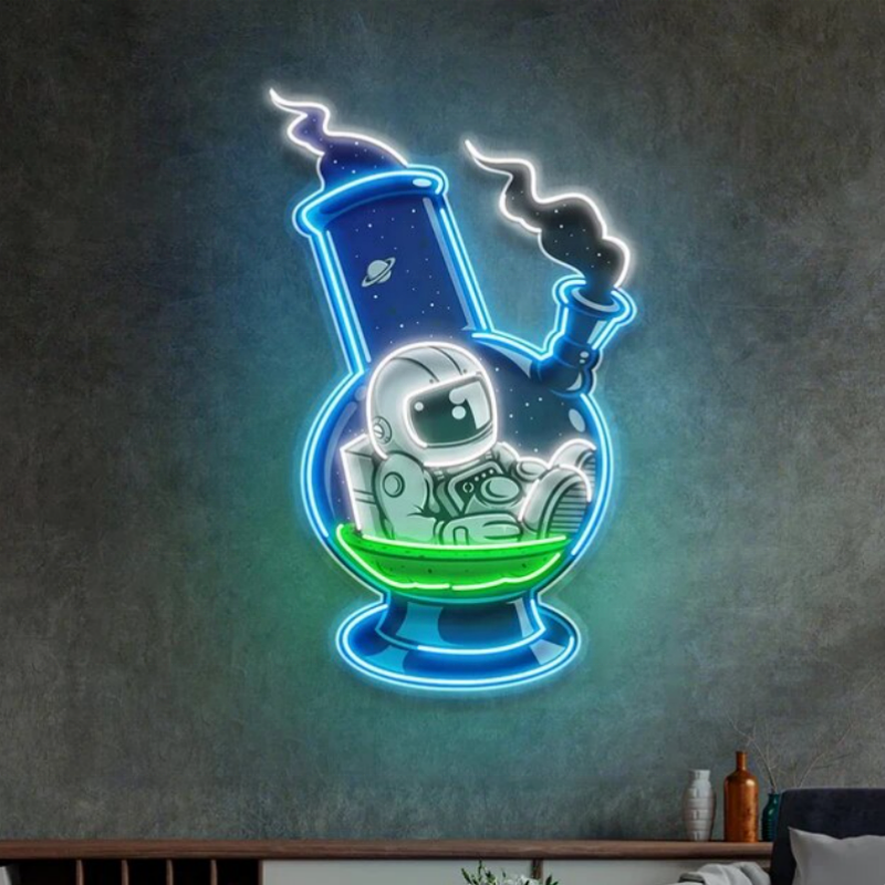 Custom Astronauts Series Spaceman 3D Printed Led Spaceman Light up Sign Light Wall Aesthetic Art Wall Decoration Signboard