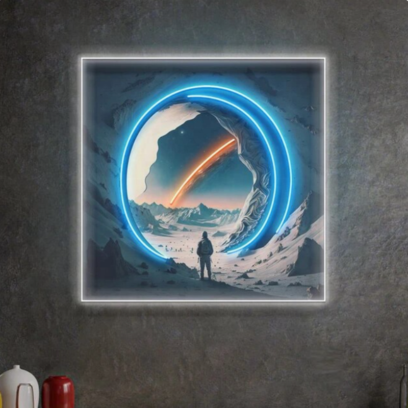 Custom Astronauts Series Spaceman 3D Printed Led Spaceman Light up Sign Light Wall Aesthetic Art Wall Decoration Signboard
