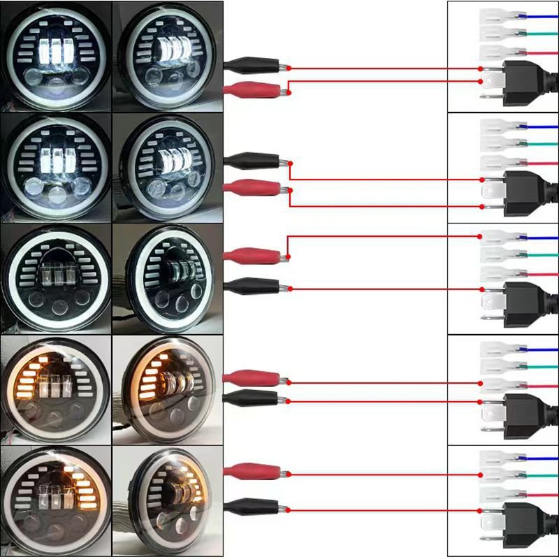 New 7 Inch 60W Round with DRL LED Spotlight Fog Running Light Motorcycle Light