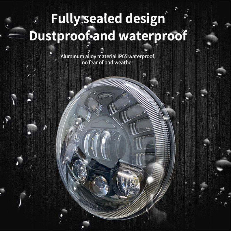 New 7 Inch 60W Round with DRL LED Spotlight Fog Running Light Motorcycle Light
