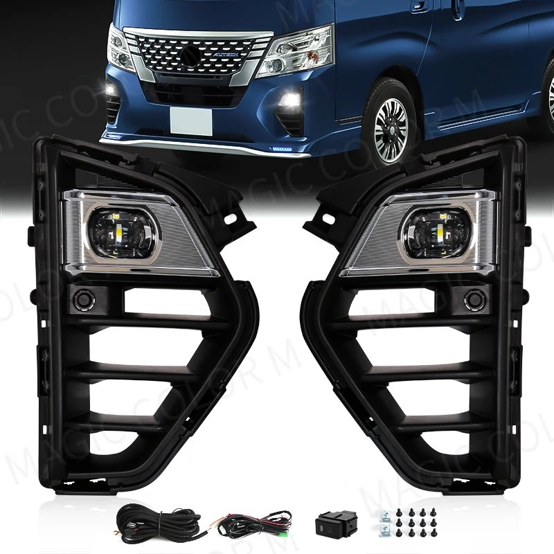 LED Fog Lamps for Nissan Caravan Micro Bus / Urvan NV350 2023 DRL Daytime Running Lights Front Bumper Driving Lamp Accessories